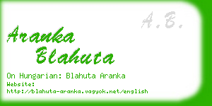 aranka blahuta business card